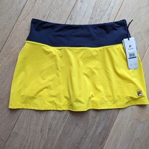 Fila women's Heritage color blocked skort yellow blue size XL